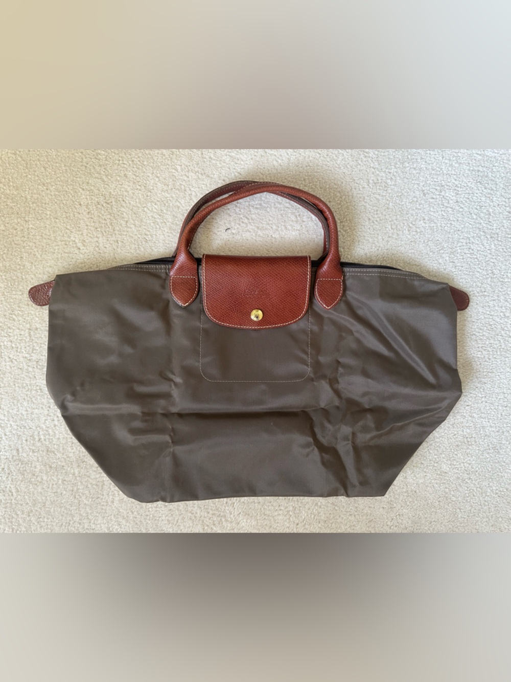Longchamp Le Pliage Medium Taupe/Gray Handbag - Picture 2 of 7